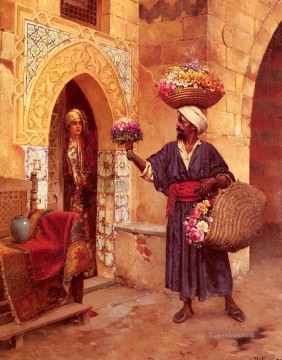 アラブ Painting - ル・マルシャン・ドゥ・フルール アラビアの画家 ルドルフ・エルンスト